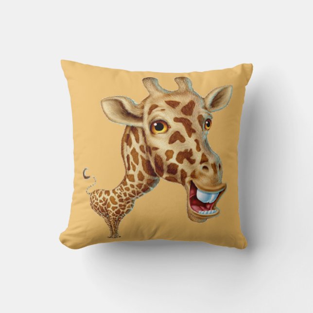 Cojín Decorativo Feliz Giraffe 3D (Anverso)