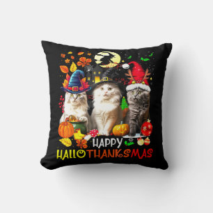Cojín Decorativo Feliz HalloGraciasMas Cats