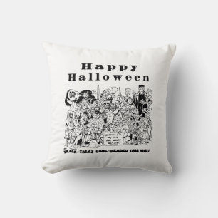 Cojín Decorativo Feliz Halloween Bruja Divertida Espeluznante Espan