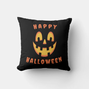 Cojín Decorativo Feliz Halloween Editable Calabaza Jack o Lantern
