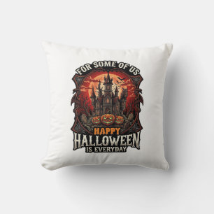 Cojín Decorativo Feliz Halloween Es Todos Los Días Castillo Embruja