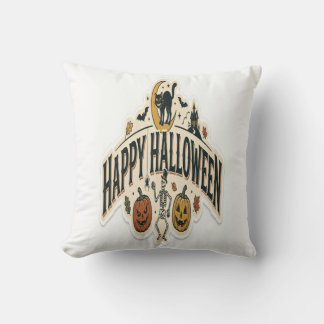 Cojín Decorativo Feliz Halloween Espeluznante y Divertido Calabacín