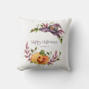 Cojín Decorativo Feliz Halloween Follaje de Otoño