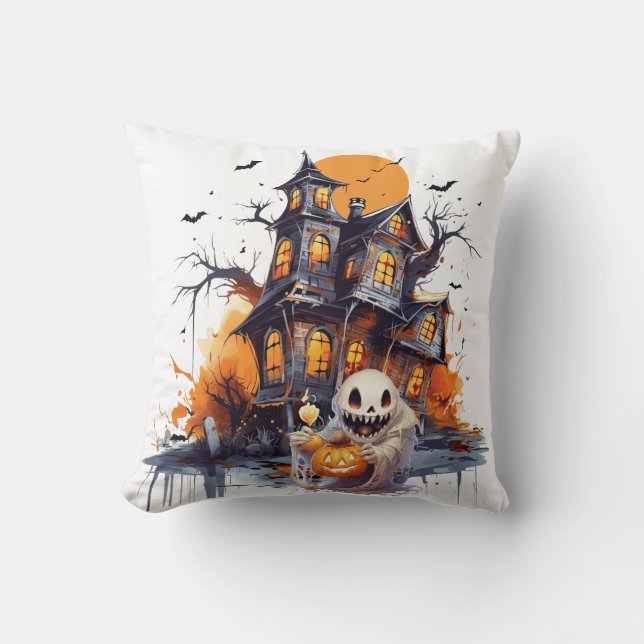 Cojín Decorativo Feliz Halloween Ghoul (Anverso)