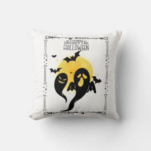 Cojín Decorativo Feliz Halloween Luna Fantasma