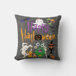 Cojín Decorativo Feliz Halloween Niños Divertido y Espeluznante