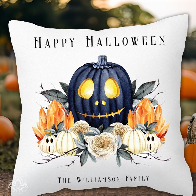 Cojín Decorativo Feliz Halloween Spooky Samhain Pumpkins Crystals (Subido por el creador)
