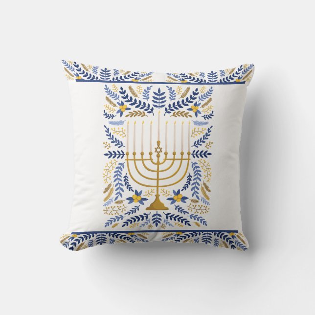 Cojín Decorativo Feliz Hanukkah (Anverso)
