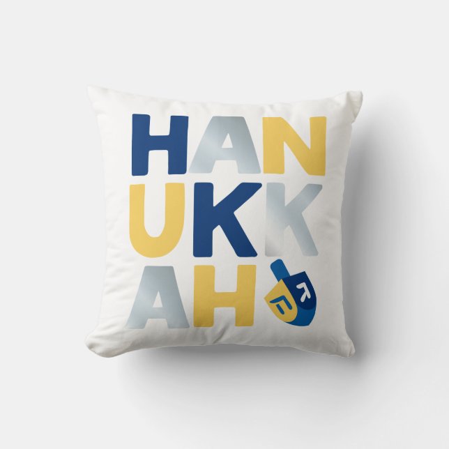 Cojín Decorativo Feliz Hanukkah  (Anverso)