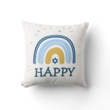 Feliz Hanukkah Menorah Rainbow