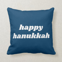 Feliz Hanukkah Simple Retro Typography Blue
