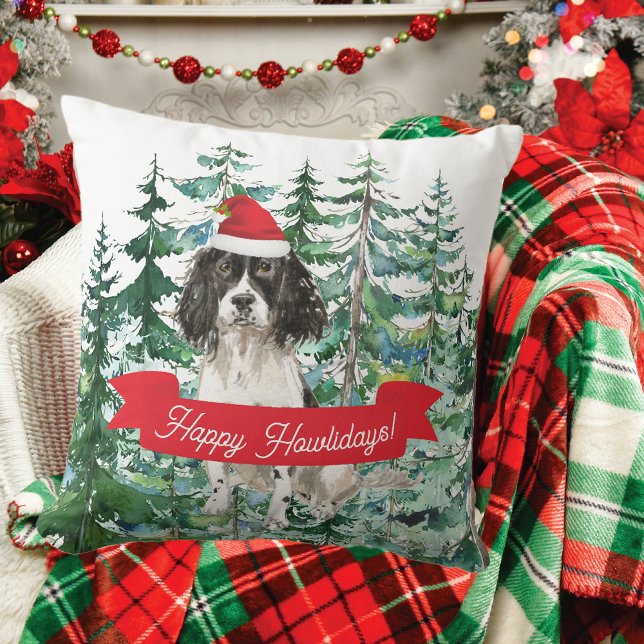 Cojín Decorativo Feliz Howlidays English Springer Spaniel (Subido por el creador)