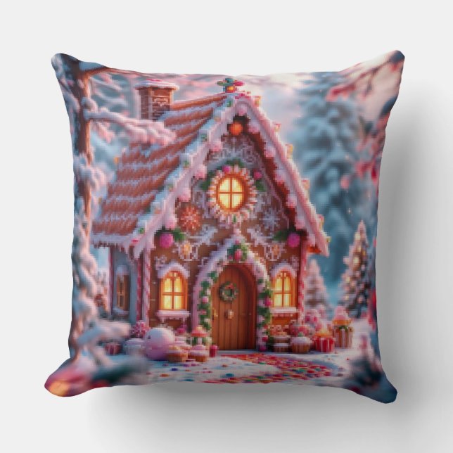 Cojín Decorativo Feliz invierno con Navidad  (Anverso)