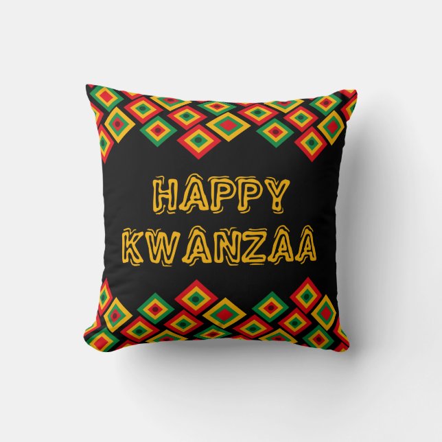 Cojín Decorativo Feliz KWANZAA (Anverso)