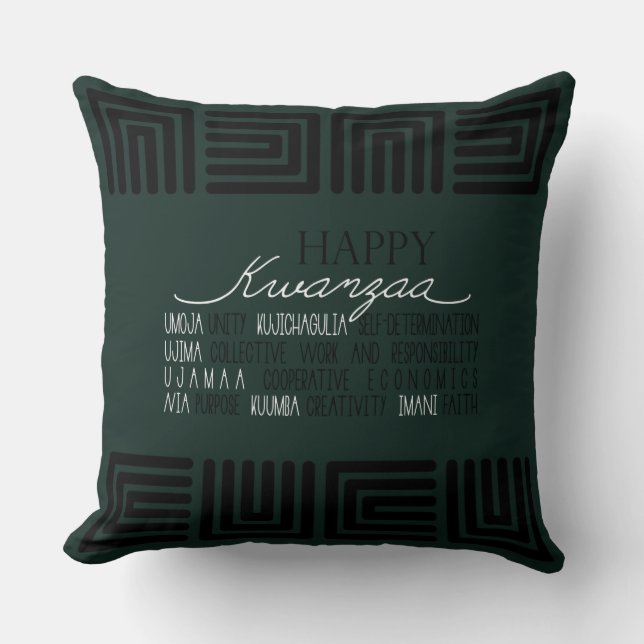 Cojín Decorativo Feliz Kwanzaa (Anverso)