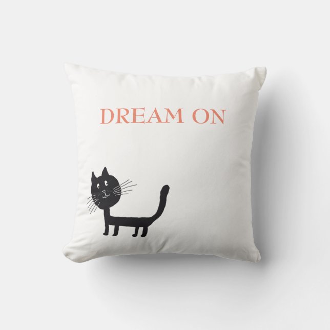 Cojín Decorativo Feliz Litografía de Gatos Tira Cushion (Anverso)
