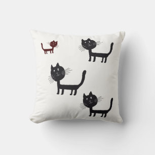 Cojín Decorativo Feliz Litografía de Gatos Tira Cushion