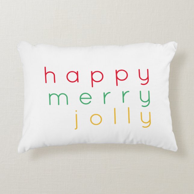 Cojín Decorativo FELIZ MERRY JOLLY Accent Pillow (Anverso)