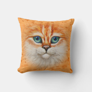 Cojín Decorativo Feliz Naranja Kitty Face