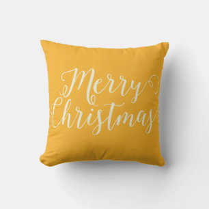 Cojín Decorativo Feliz Naranja navideño Navidades amarillo