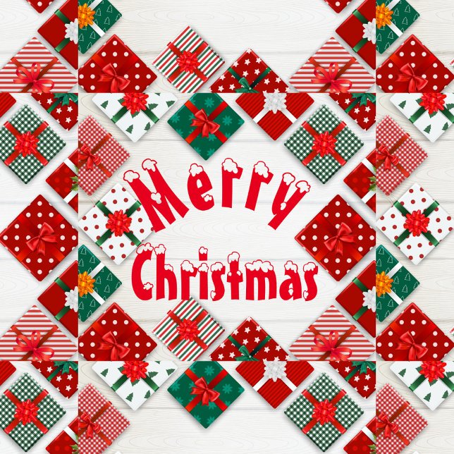Cojín Decorativo Feliz Navidad (A square arrangement of Christmas presents!)