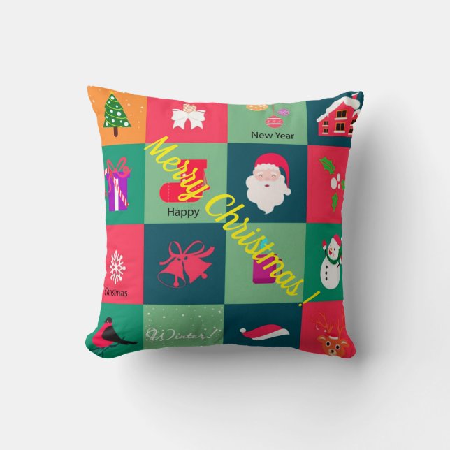 Cojín Decorativo Feliz Navidad (Anverso)