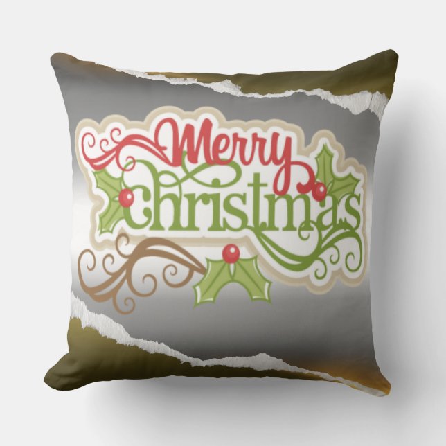 Cojín Decorativo Feliz Navidad  (Anverso)