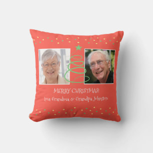 Cojín Decorativo Feliz Navidad a los abuelos de la foto a los nieto