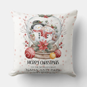 Cojín Decorativo Feliz Navidad a los mejores abuelos del mundo