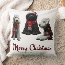 Cojín Decorativo Feliz Navidad a los perros