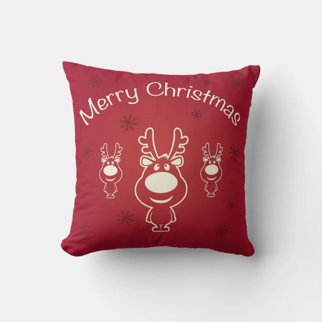 Cojín Decorativo Feliz Navidad a los renos (Anverso)
