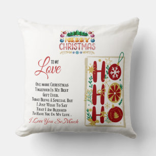 Cojín Decorativo Feliz Navidad a mi amor, regalo de Navidad