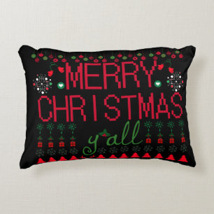 Cojín Decorativo "Feliz Navidad a Todos" Suéter Feo