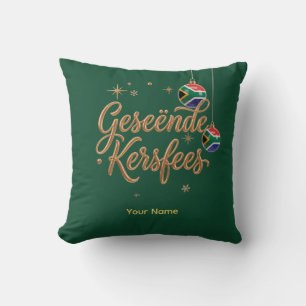 Cojín Decorativo Feliz Navidad Afrikaans Christmas Throw Pillow