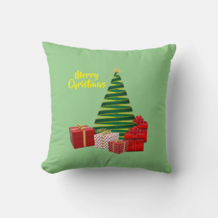 Cojín Decorativo Feliz Navidad ~ Árbol con regalos