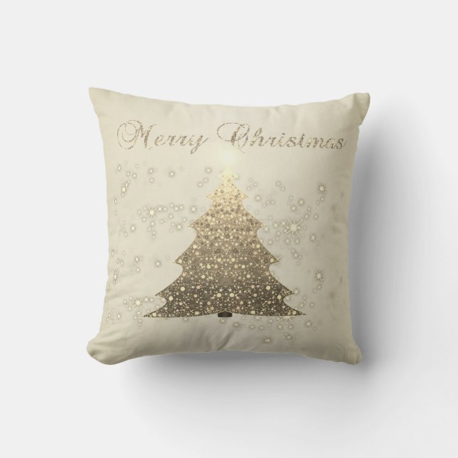 Cojín Decorativo Feliz Navidad, Árbol de Navidad, Espuelas (Anverso)