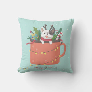 Cojín Decorativo Feliz Navidad: Arte de Ilustracion de perro