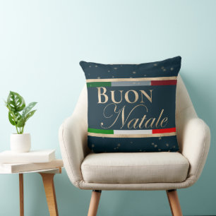 Cojín Decorativo Feliz Navidad Bandera Italiana Navidad