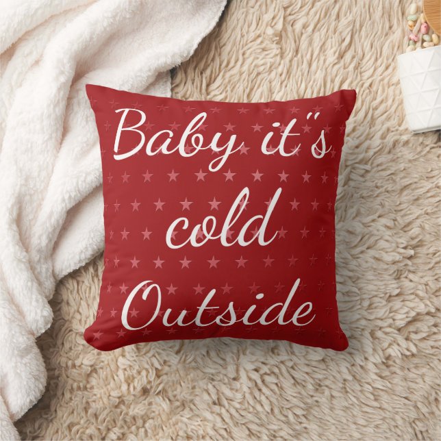 Cojín Decorativo Feliz Navidad "Bebé, hace frío afuera" (Manta)