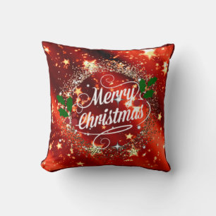 Cojín Decorativo Feliz Navidad brillante y brillante