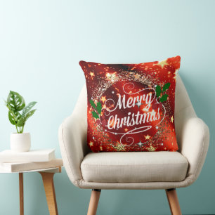Cojín Decorativo Feliz Navidad, brillo y destello
