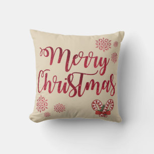 Cojín Decorativo Feliz Navidad Candy Cane Pillow