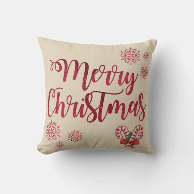 Cojín Decorativo Feliz Navidad Candy Cane Pillow (Anverso)