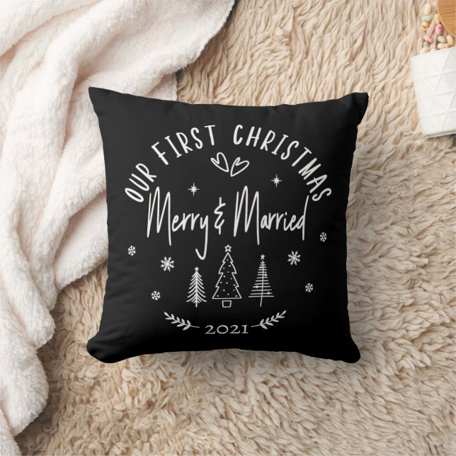 Cojín Decorativo Feliz Navidad casada y alegre  (Manta)