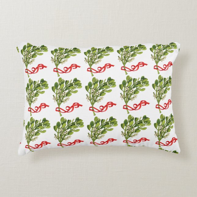 COJÍN DECORATIVO **FELIZ NAVIDAD** CON MUCHO MUÉRDAGO (Anverso)