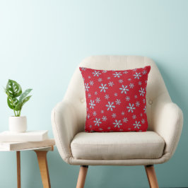 Cojín Decorativo Feliz Navidad Copo de Nieve Azul Fiesta de Inviern