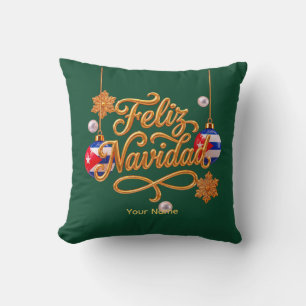 Cojín Decorativo Feliz Navidad Cuba Navidad Personalizada
