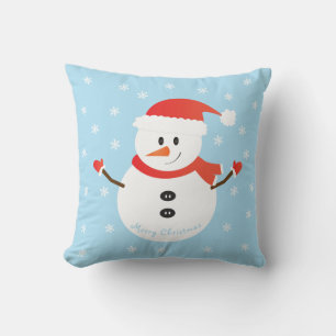 Cojín Decorativo Feliz Navidad Cute Snowman Snowflakes