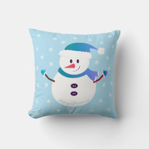 Cojín Decorativo Feliz Navidad Cute Snowman Snowflakes