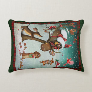 Cojín Decorativo Feliz Navidad Dachshund Perro Amantes Regalo